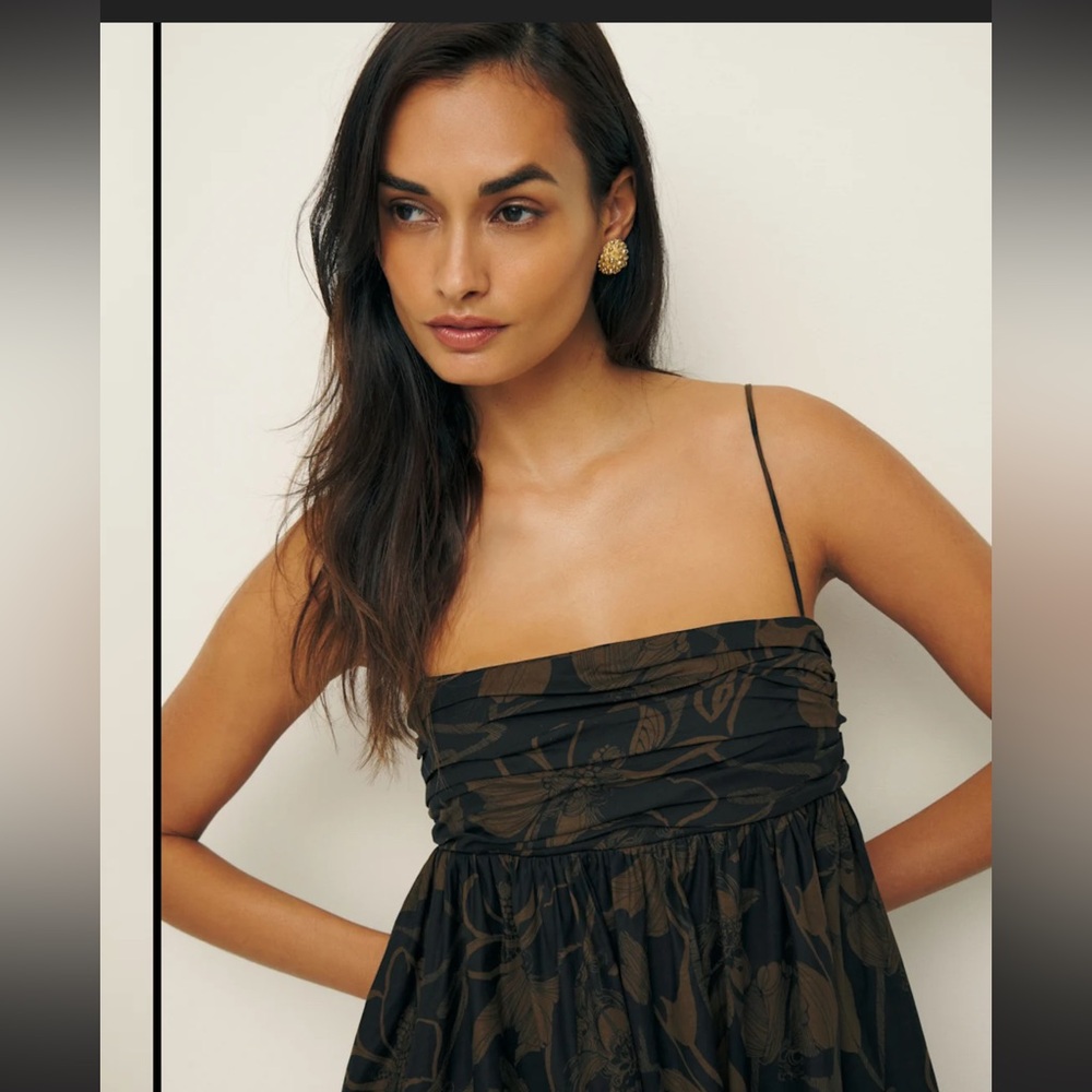 NWT Reformation Caterina Dress - Black & Brown - Size 2 - Picture 4 of 11